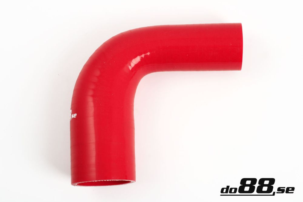 Silikonschlauch Rot 90° 1,75 - 2\'\' (45 - 51mm) in der Gruppe Silikonschlauch / Schlauch / Silikonschlauch Rot / Reduzierbögen / 90° bei do88 AB (RBR90G45-51)