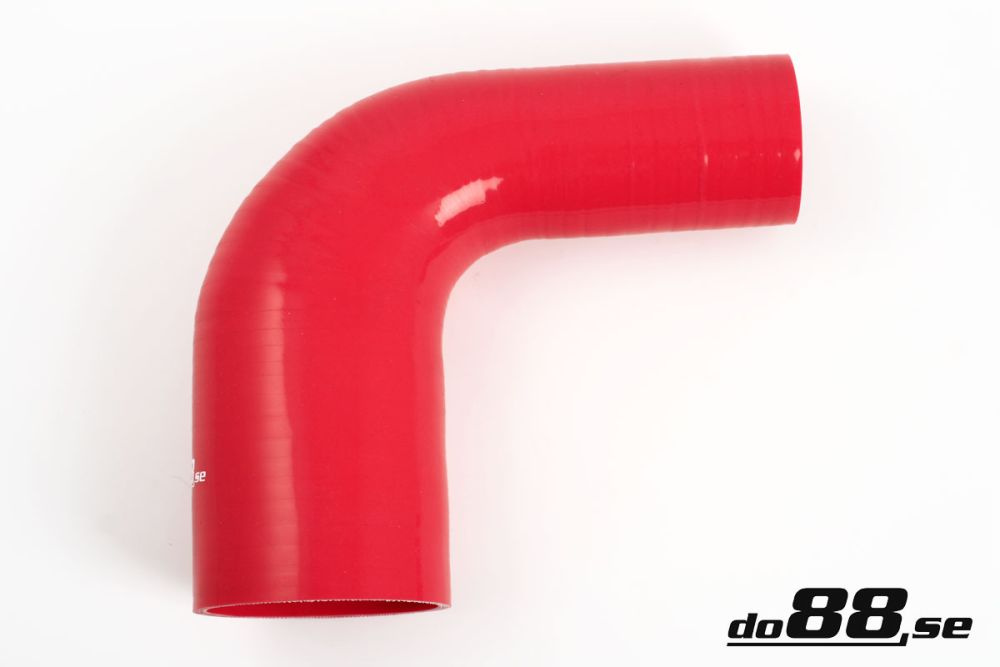 Silikonschlauch Rot 90° 2,25 - 3\'\' (57 - 76mm) in der Gruppe Silikonschlauch / Schlauch / Silikonschlauch Rot / Reduzierbögen / 90° bei do88 AB (RBR90G57-76)