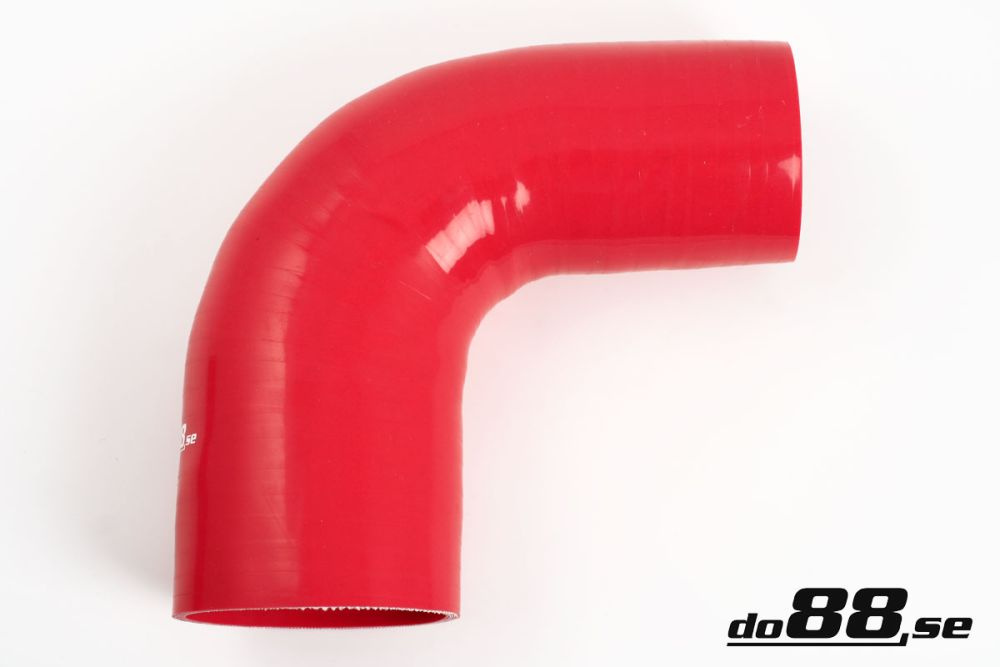 Silikonschlauch Rot 90° 2,75 - 3\'\' (70 - 76mm) in der Gruppe Silikonschlauch / Schlauch / Silikonschlauch Rot / Reduzierbögen / 90° bei do88 AB (RBR90G70-76)