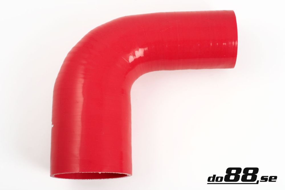 Silikonschlauch Rot 90° 3,5 - 4\'\' (89 - 102mm) in der Gruppe Silikonschlauch / Schlauch / Silikonschlauch Rot / Reduzierbögen / 90° bei do88 AB (RBR90G89-102)