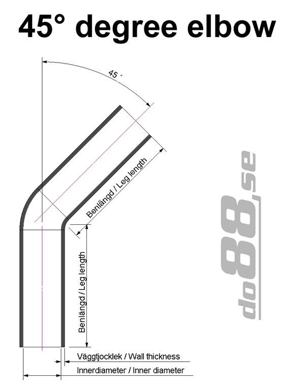 Silikonschlauch Schwarz 45° 3,25'' (83mm)