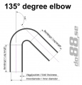 Silikonslang Svart 135 grader 0,5 - 0,75´´ (13-19mm)