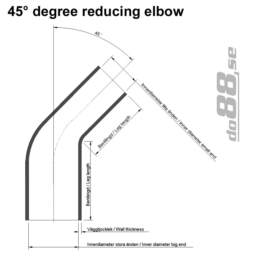 Silikonschlauch Schwarz 45° 3,125 - 3,25'' (80-83mm)