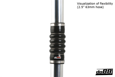 Silikonschlauch Schwarz Flex-Verbinder 4-fach 2,5'' (63mm)