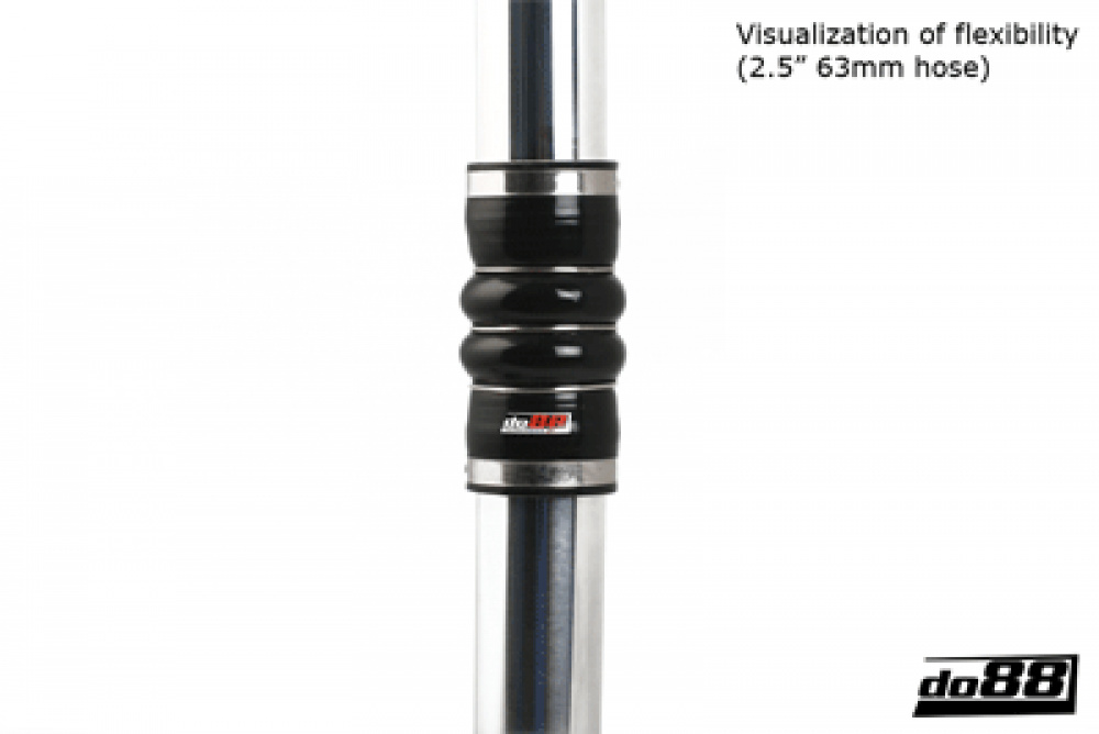 Silikonschlauch Schwarz Flex-Verbinder 2-fach 2\'\' (51mm) Silikonschlauch Schwarz Flex-Verbinder 2-fach 2\'\' (51mm)