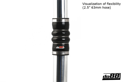 Silikonschlauch Schwarz Flex-Verbinder 2-fach 2,25'' (57mm)