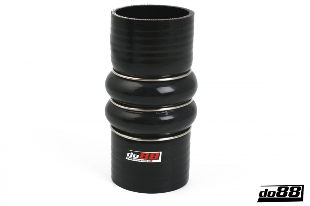 Silikonschlauch Schwarz Flex-Verbinder 2-fach 2,75'' (70mm)