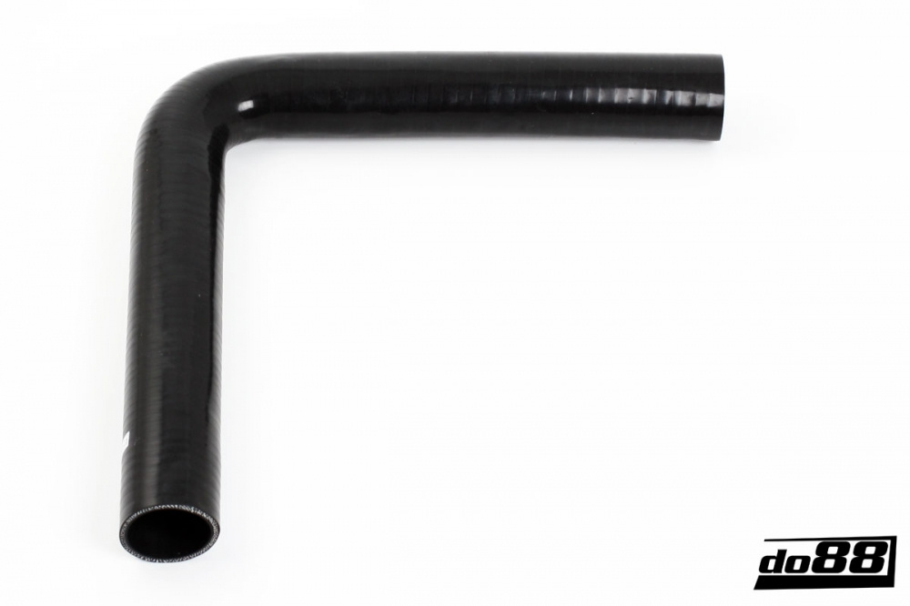 Silikonschlauch Schwarz 90° lange Schenkellänge 2,25'' (57mm)