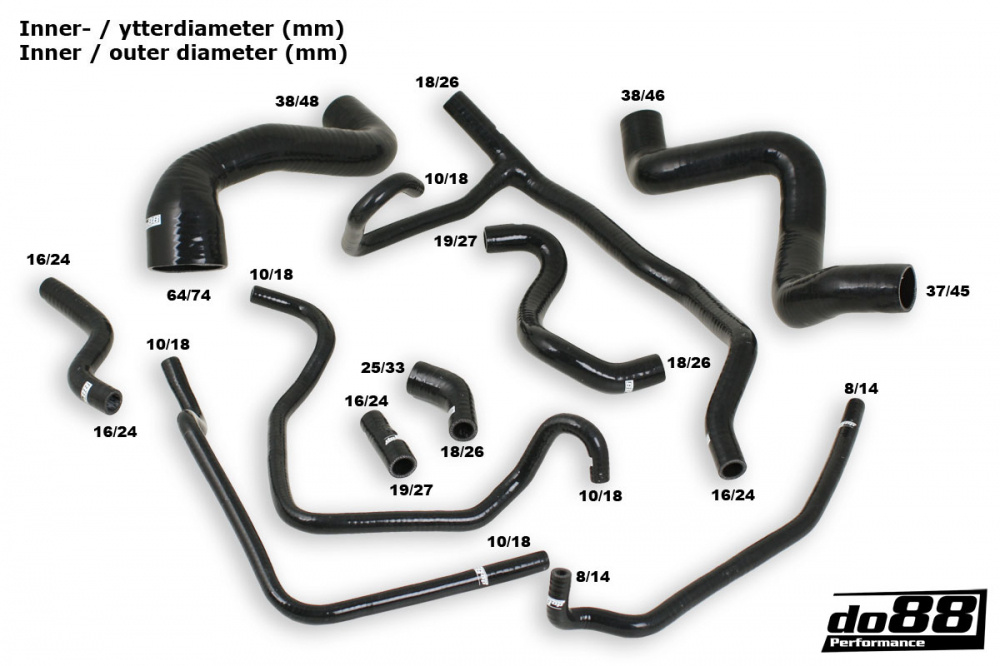 Porsche 968 Kühlerschläuche Schwarz Porsche 968 Kühlerschläuche Schwarz